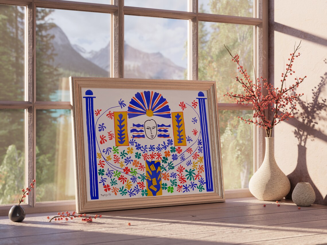 Matisse La Gerbe 1953 Ceramic Mural Colorful Paper Cutout Print - Image 2