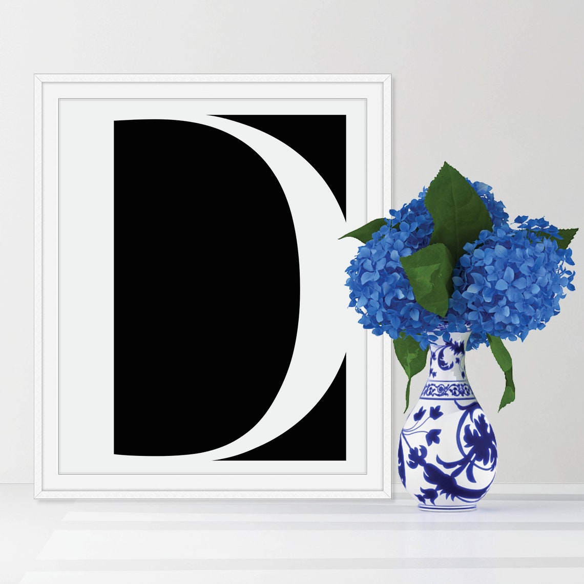 Oversized Initial Letter Black White High Contrast Typography Poster - Image 4