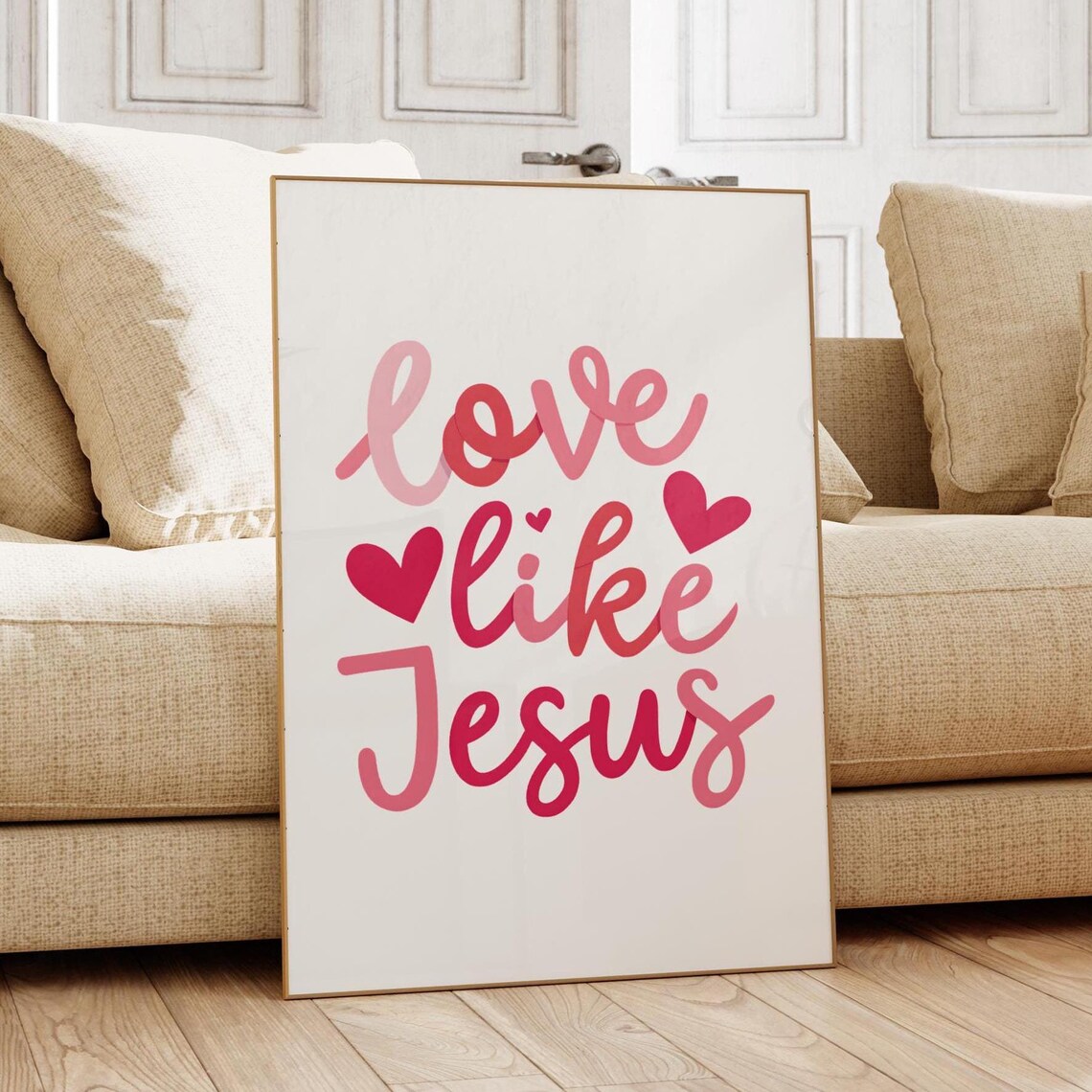 Love Like Jesus Quote Heart Christian Wall Art