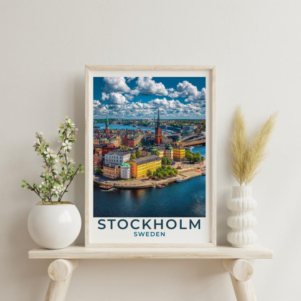 Stockholm Travel Poster, Vintage Style Scenic Gift