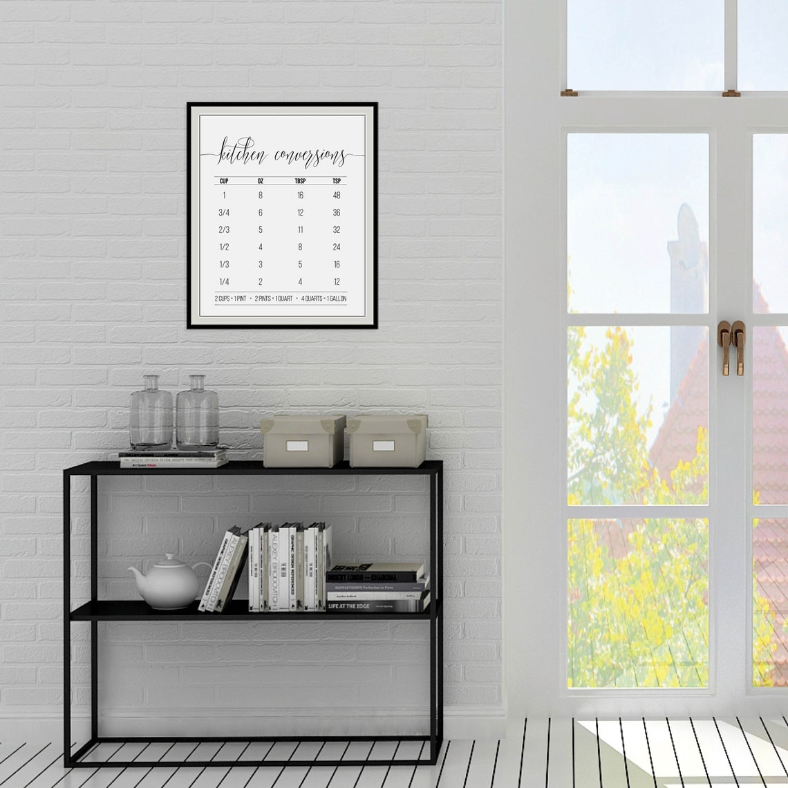 Kitchen Conversions Measurement Chart Cooking Reference Poster - Image 2