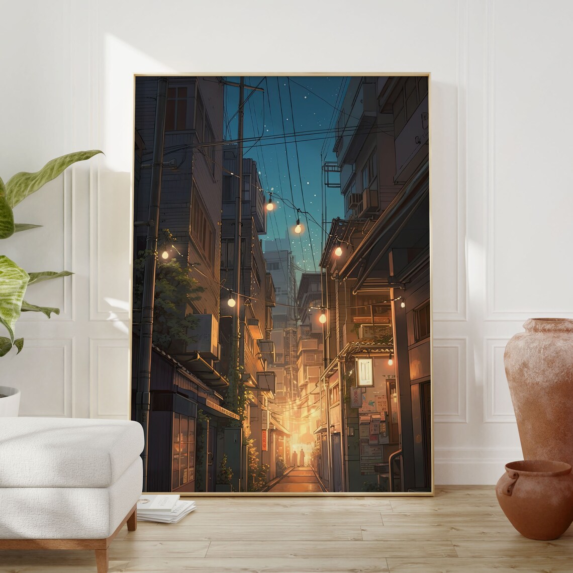 Anime Street Scene, Lofi Hip Hop Poster - Image 2