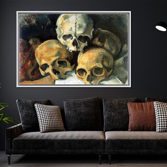 Cezanne Pyramid Of Skulls Canvas Print Oil Painting Reproduction