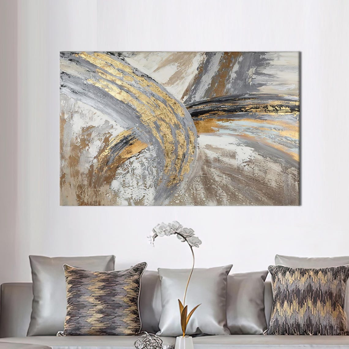 Abstract Gold Marble Poster Print