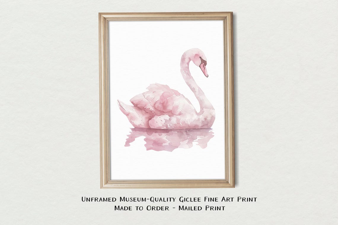 Swan Watercolor Painting Art Print Ballerina Art Print Ballet Girls Room Wall Decor Nursery Wall Art Original Painting Dance Painting