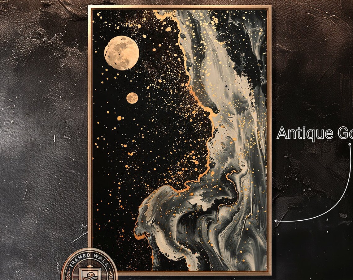 Mystical Moonscape Abstract Space Art Print