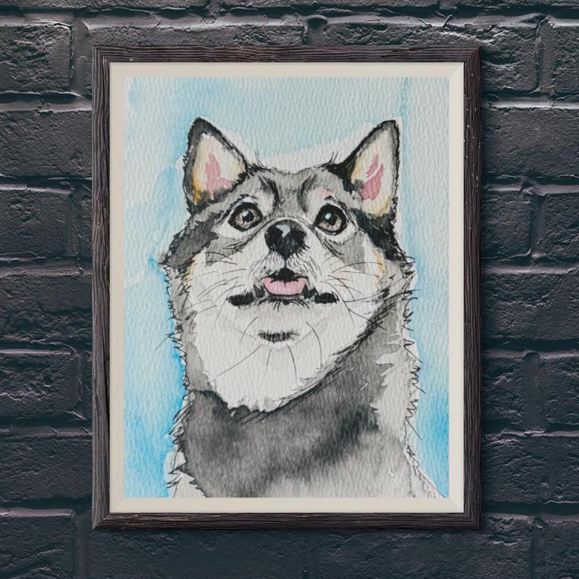 Watercolor Hand Drawn Dog Painting, Dog Mom Gift