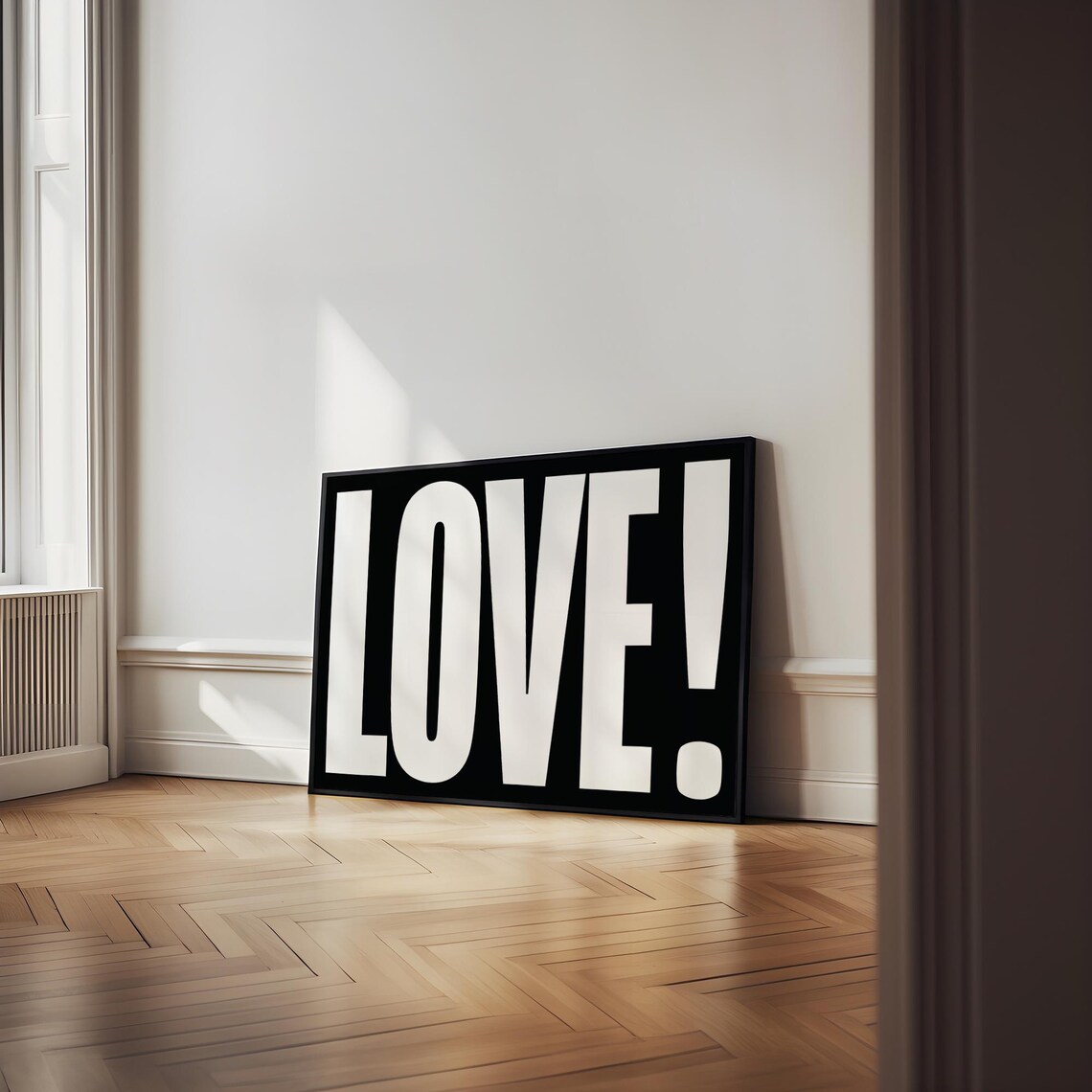 Love Bold Black White Typography Romantic Statement Poster Art Decor - Image 4