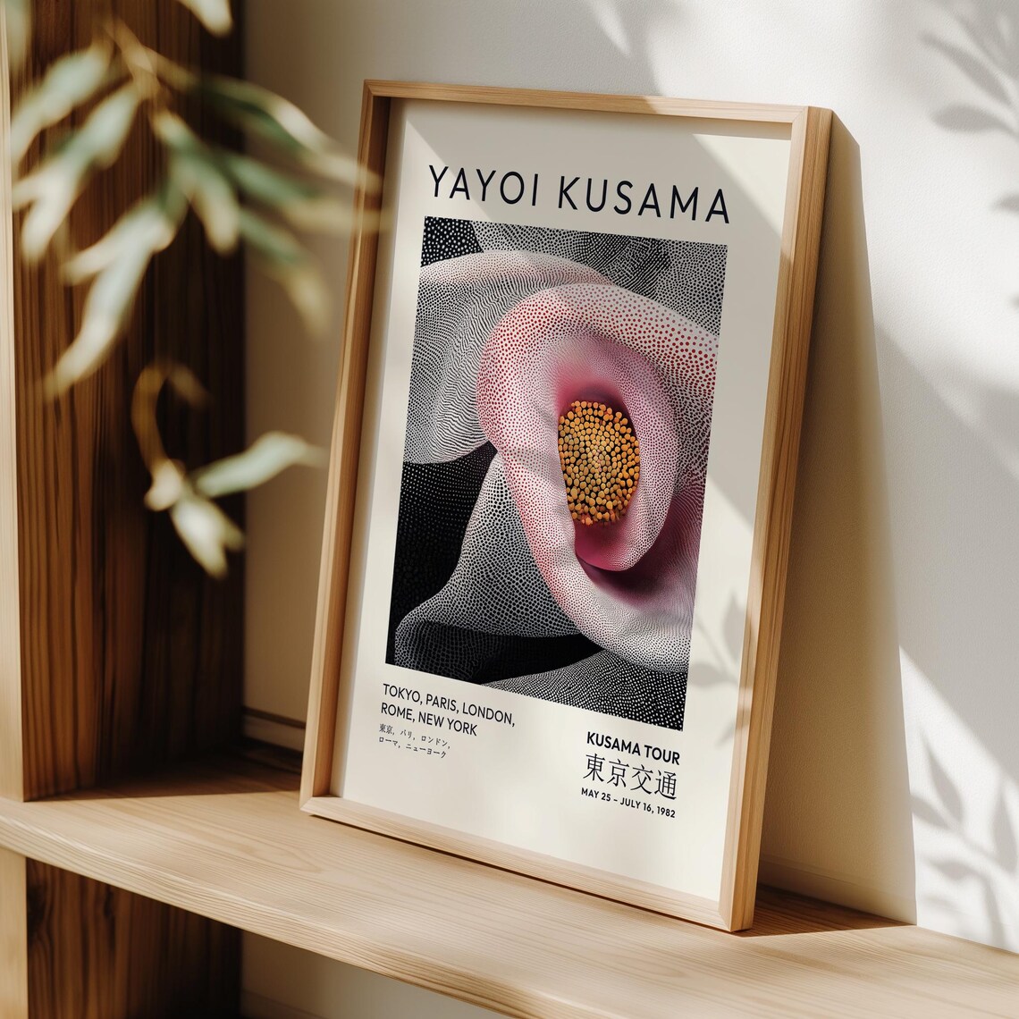 Yayoi Kusama Pink Calla Lily Dotted Flower 1982 Tour Art Poster - Image 3