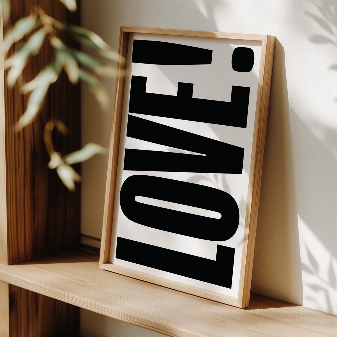 Love Bold Typography Poster White Minimalist Romantic Word Wall Decor - Image 4