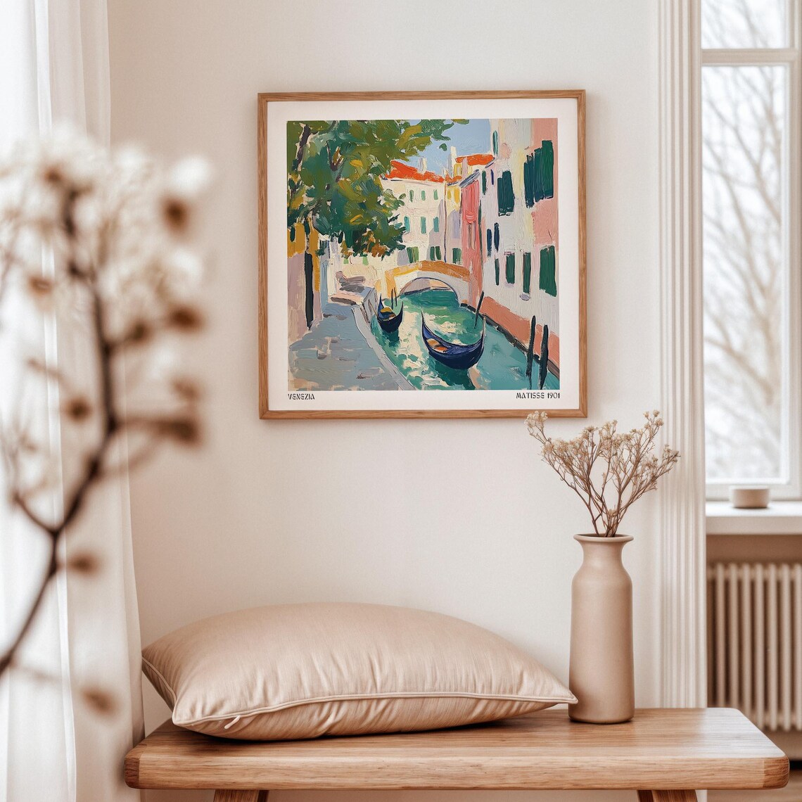 Venice Gondola Canal With Bridge Venezia Matisse Inspired Poster - Image 3