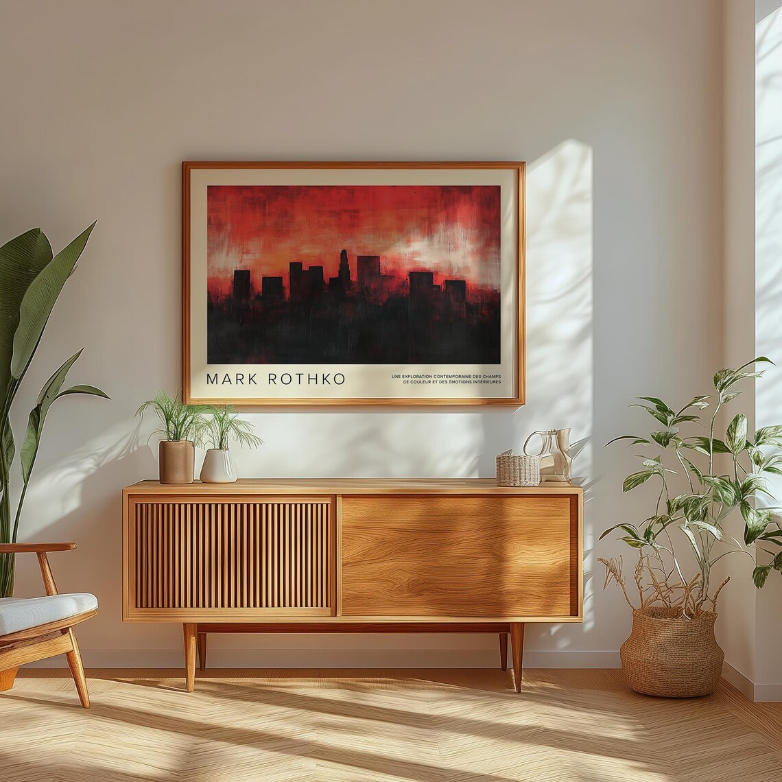 Mark Rothko Burning Red Sunset Skyline Abstract Cityscape Poster - Image 3