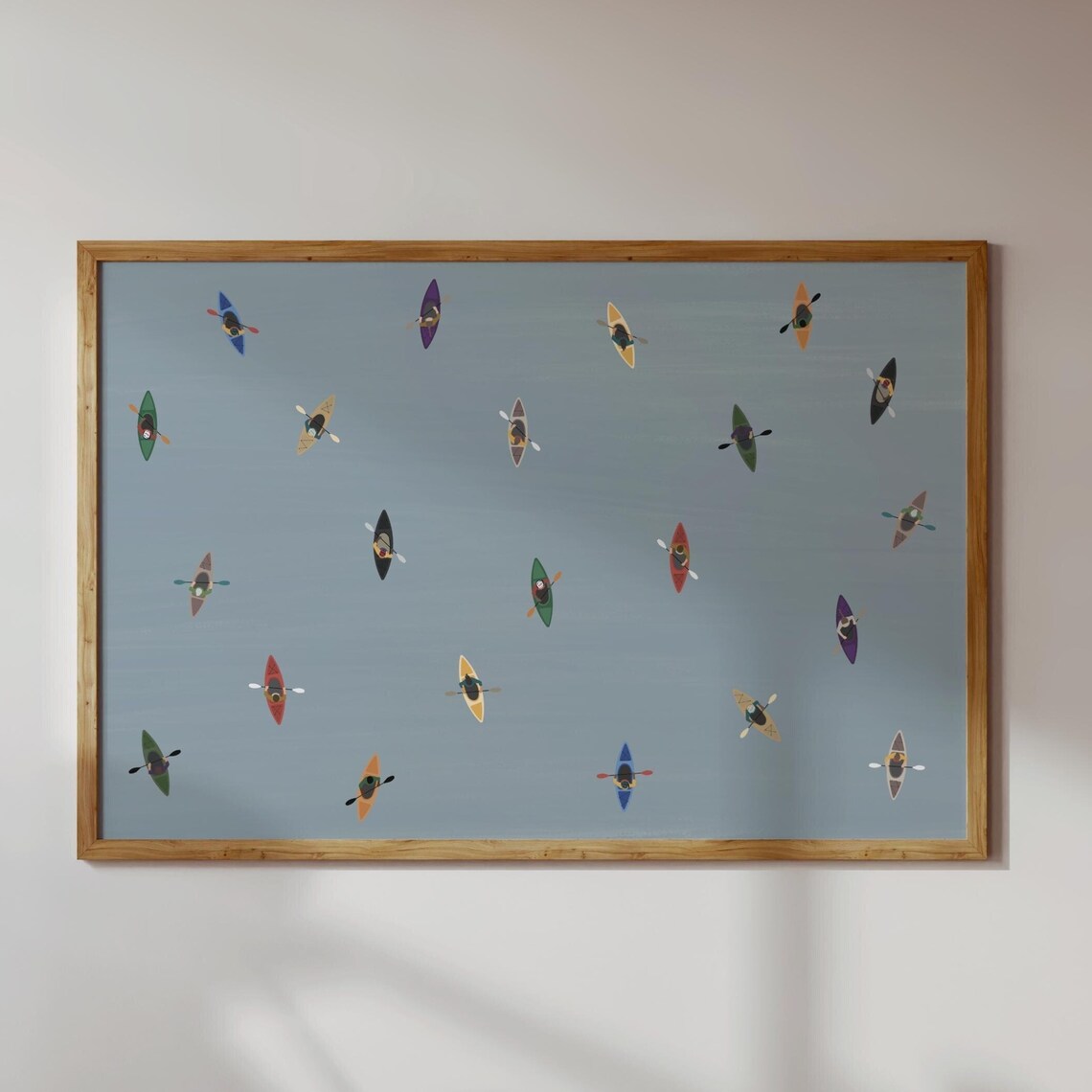 Tiny Kayakers Minimalist People Art Poster - Image 4