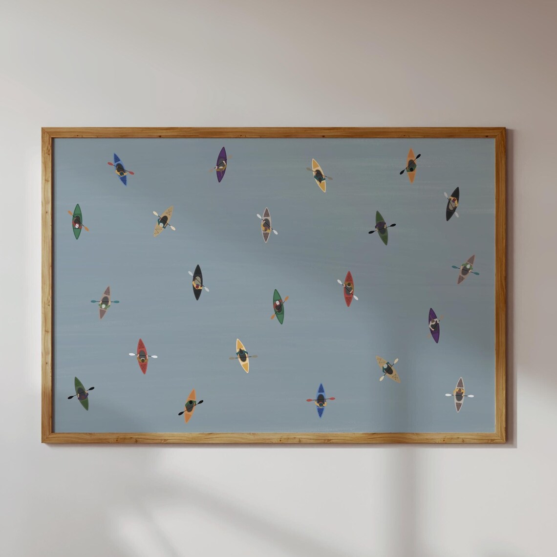 Tiny Kayaker Retro Minimalist People Art Print