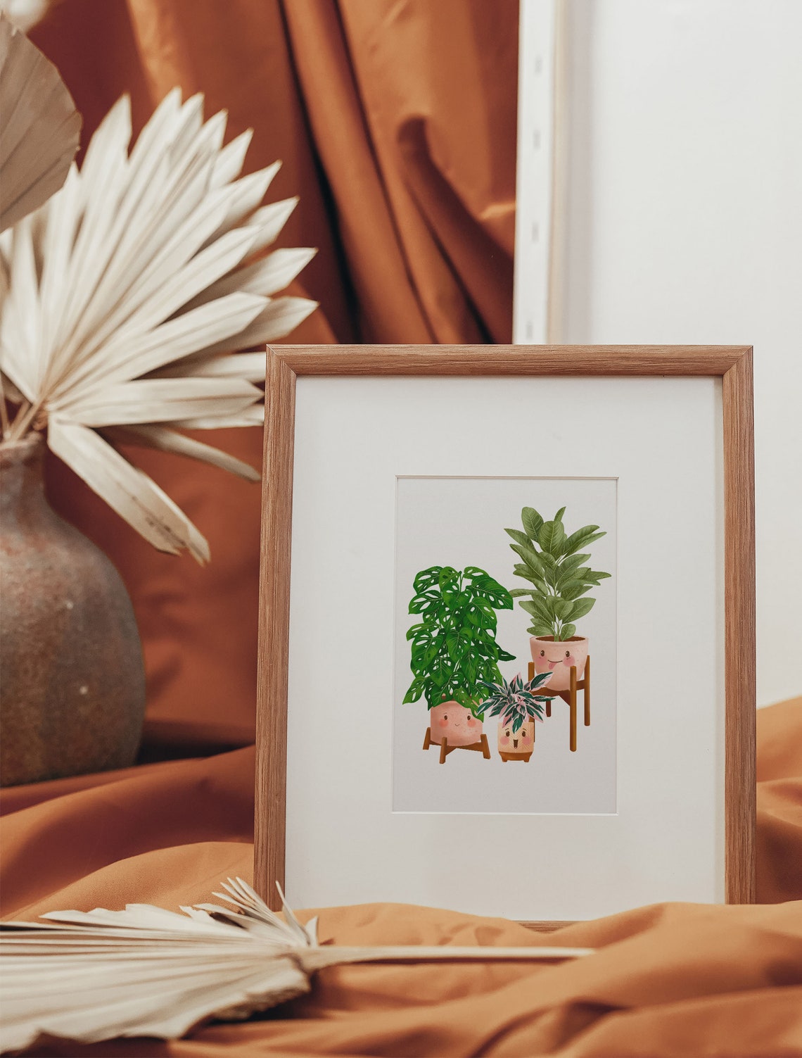 Monstera Adansonii Fig And Calathea Smiling Happy Trio Poster - Image 2