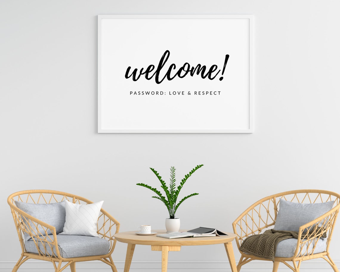 Welcome Password Love and Respect Script Typography Entryway Poster - Image 5