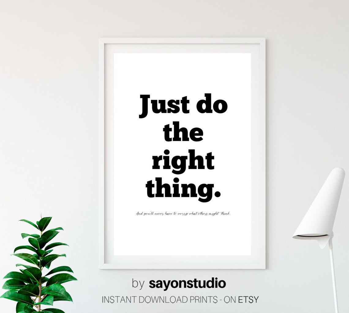 Just Do The Right Thing Quote Art Print, New Year - Image 2