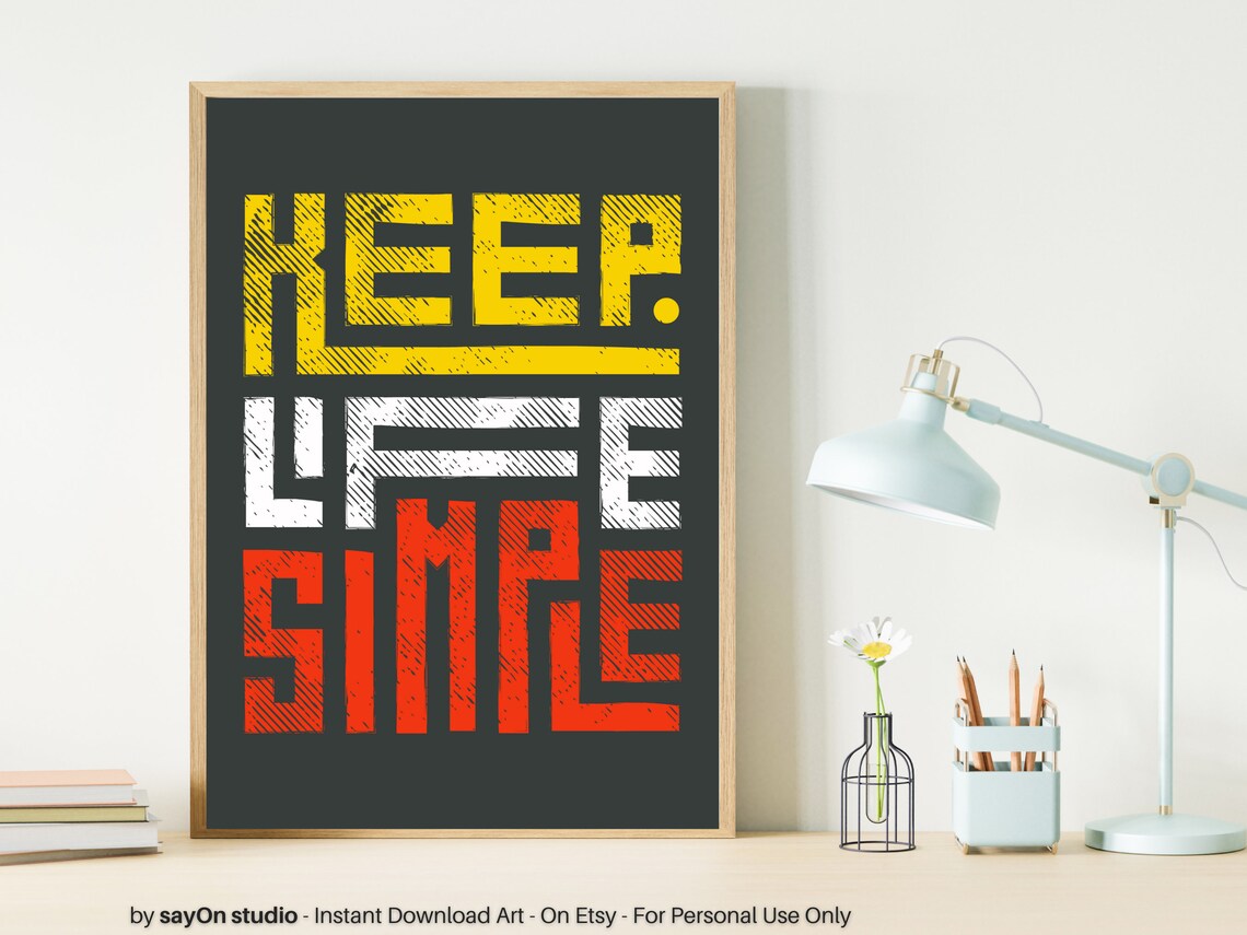 Simple Life Inspirational Poster, Rustic Modern - Image 2