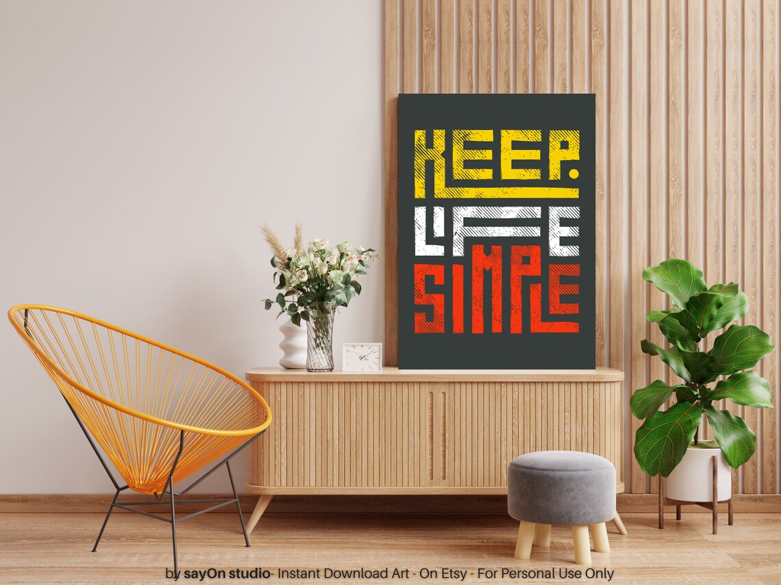 Simple Life Inspirational Poster, Rustic Modern - Image 5