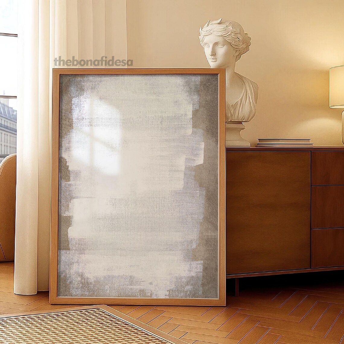 Rustic Abstract Painting Art Neutral Minimalism