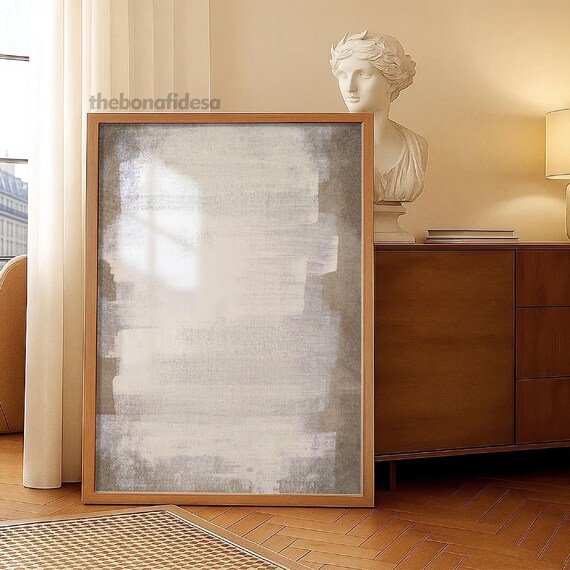 Rustic Abstract Painting Art Neutral Minimalism