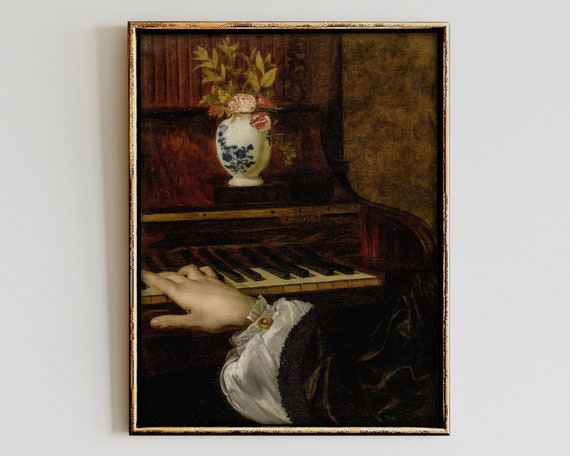 Piano Wall Art Lover Gift Altered Painting Eclectic Artvintage Poster Printantique Printablefor Women