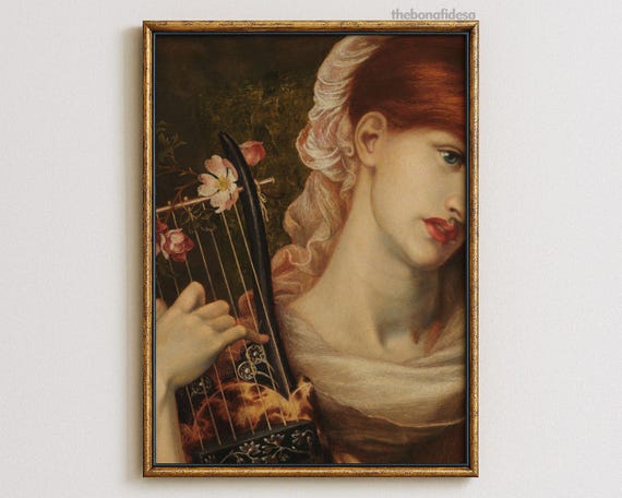 Baroque Art Altered Feminine Wall Woman Portrait Maximalist Print Eclectic Gallery Funky Home Decor Poster