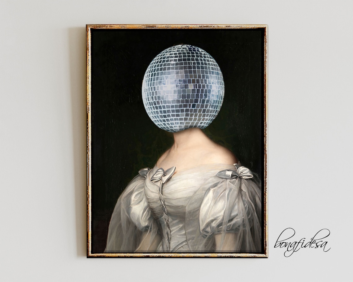 Vintage Portrait Art Print, Surreal Baroque Style
