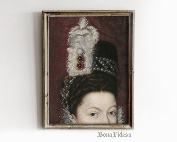Moody Vintage Portraitvictorian Wall Artvintage Oil Paintingdark Portraitdark Academia Decoraltered Artsurreal Paintingmaximalist