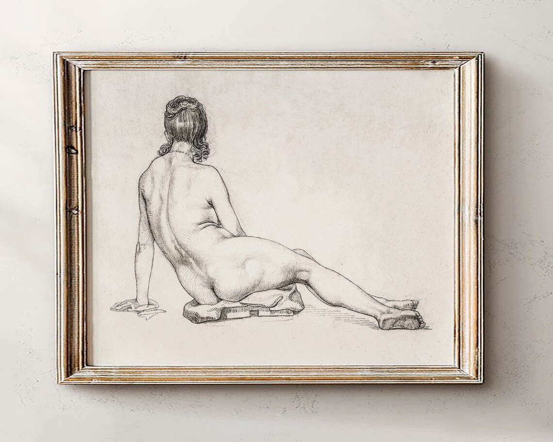 Abstract Woman Sketch Art Female Vintage Drawing Line Minimalist Wall Neutral Prints
