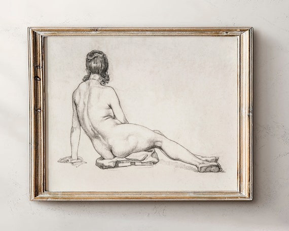 Abstract Woman Sketch Art Female Vintage Drawing Line Minimalist Wall Neutral Prints