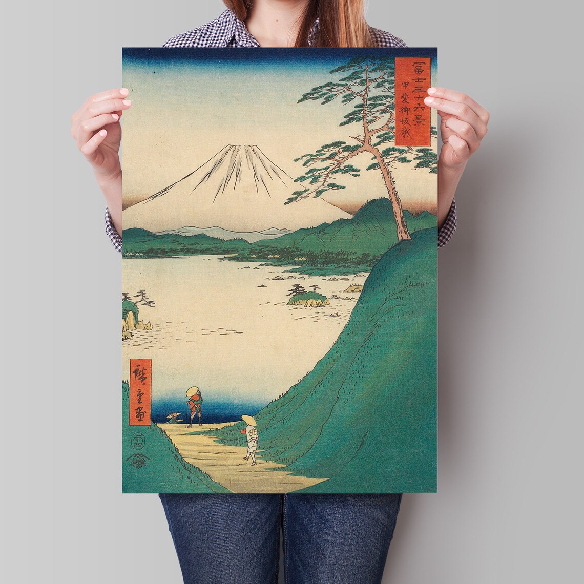 Hiroshige Mount Fuji Misaka Pass Pine Travelers Japanese Art Poster - Image 4
