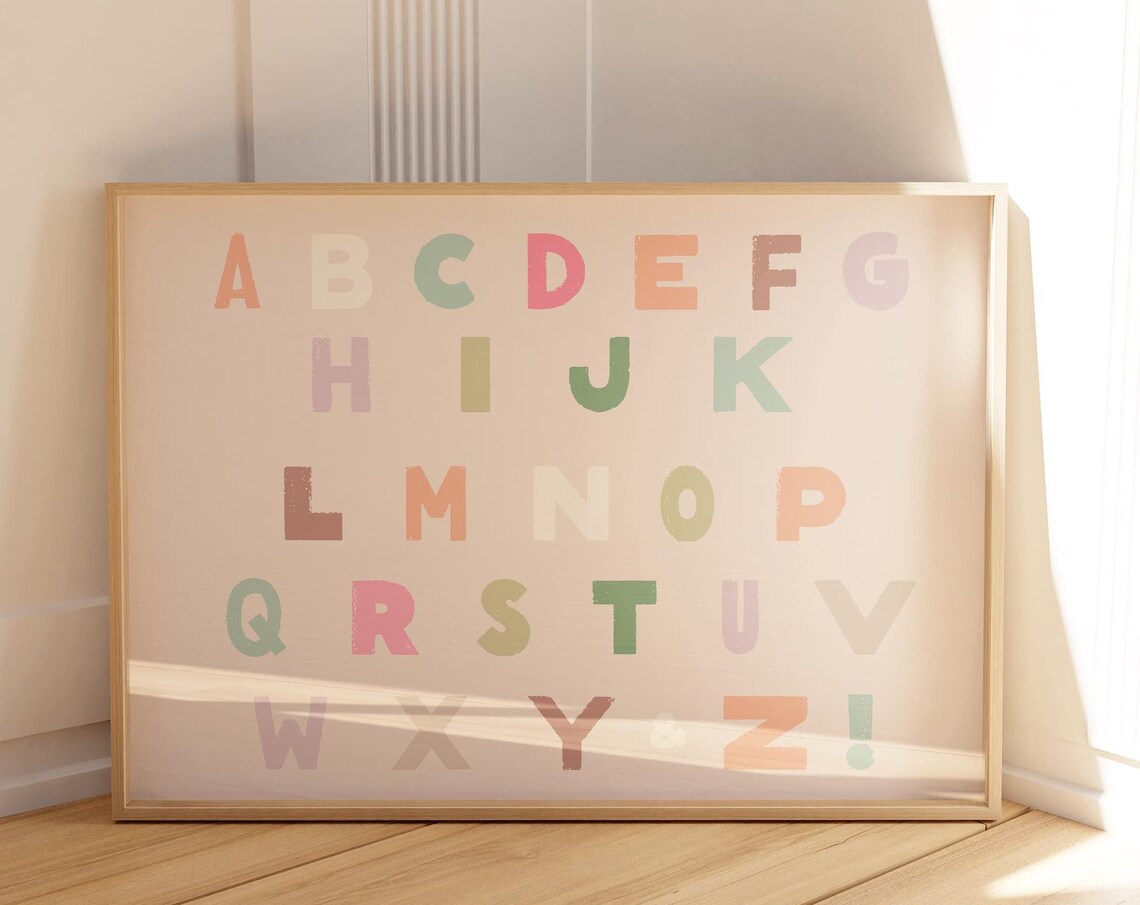 ABC Alphabet Horizontal Print, Nursery Classroom Decor