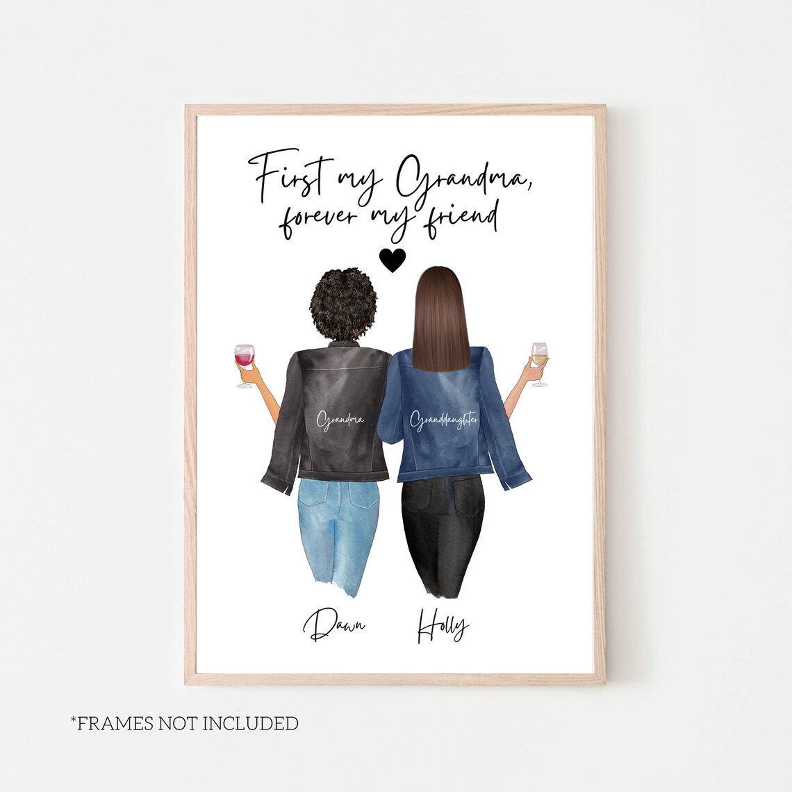 Grandma And Granddaughter Gift, Art Print