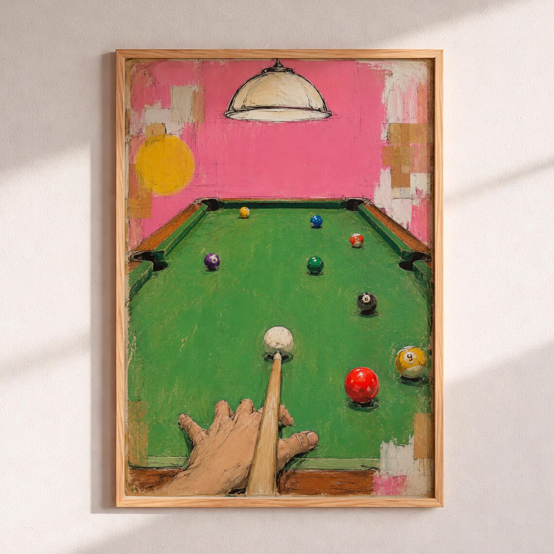 Billiards Poster, Vintage Pool Hall Wall Art Print