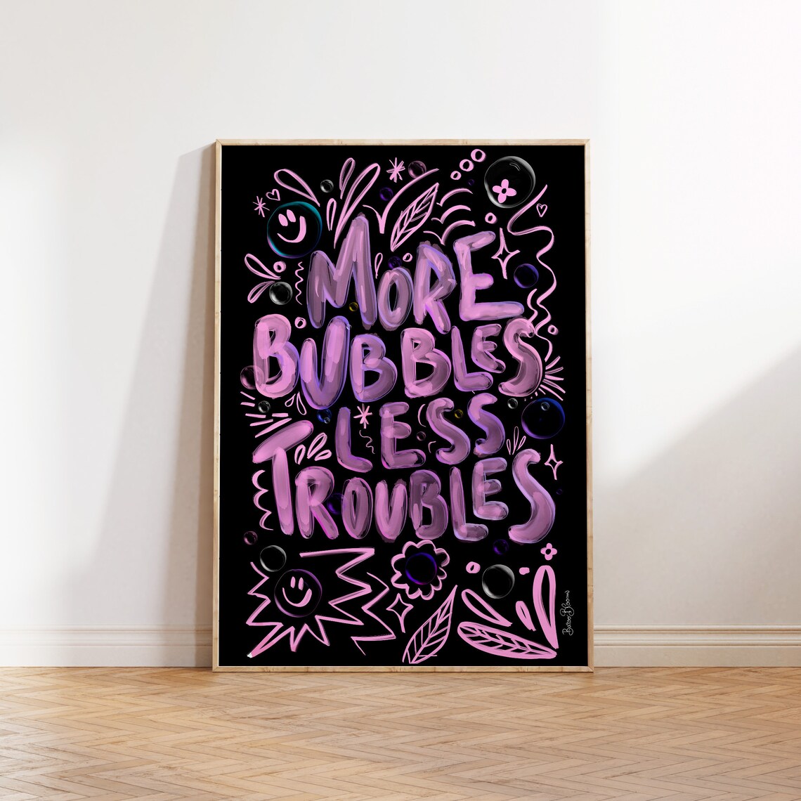 More Bubbles Less Troubles Maximalist Art Print