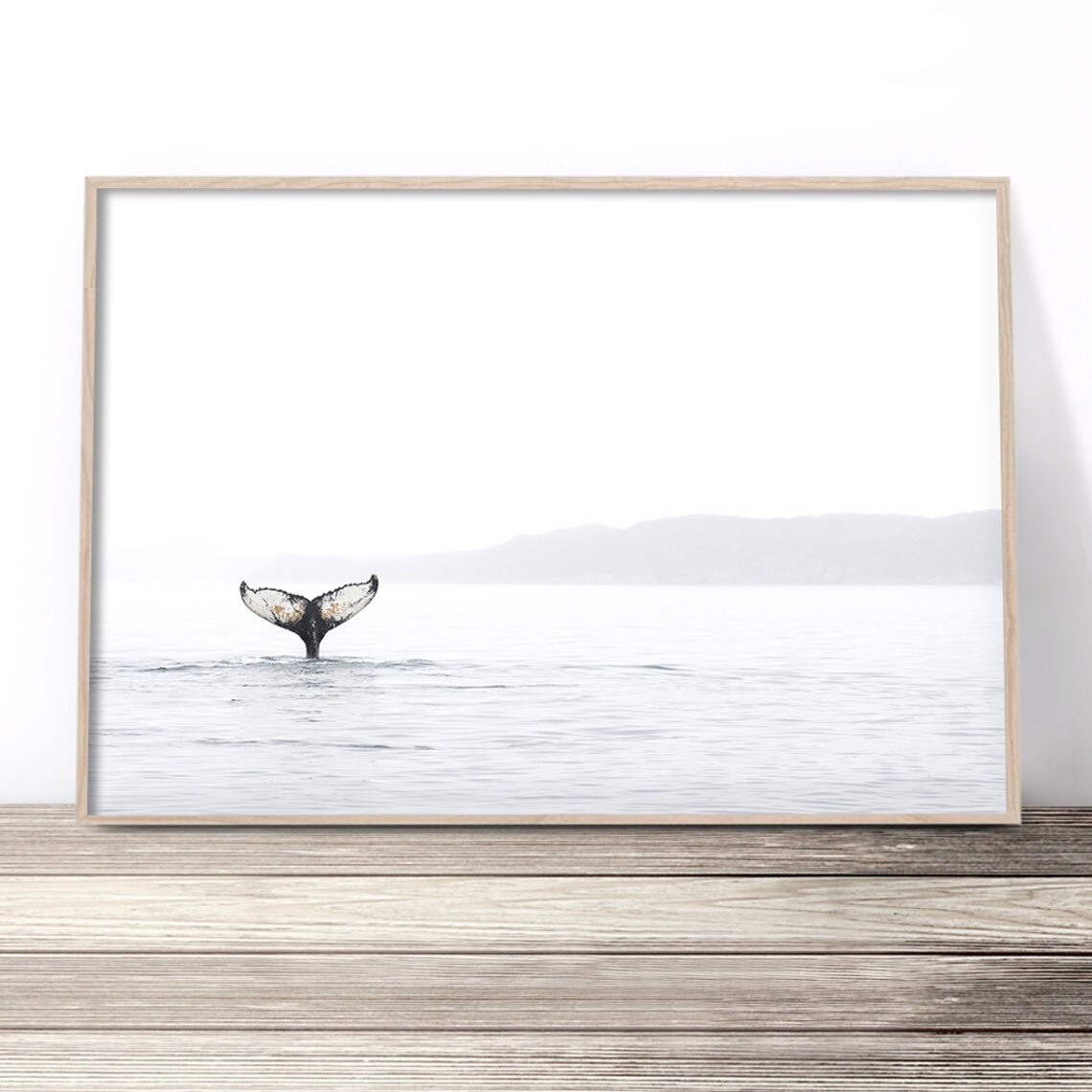 Whale Tail Ocean Wall Art, Coastal Decor Poster