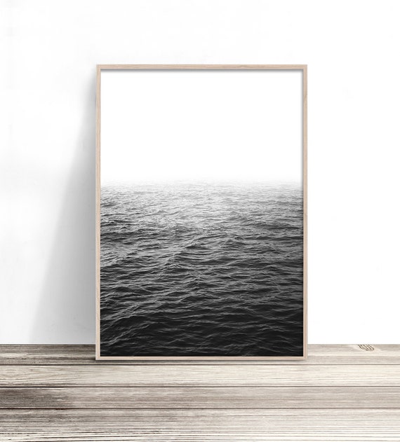 Ocean Black And White Photography Art Print, Coastal Decor