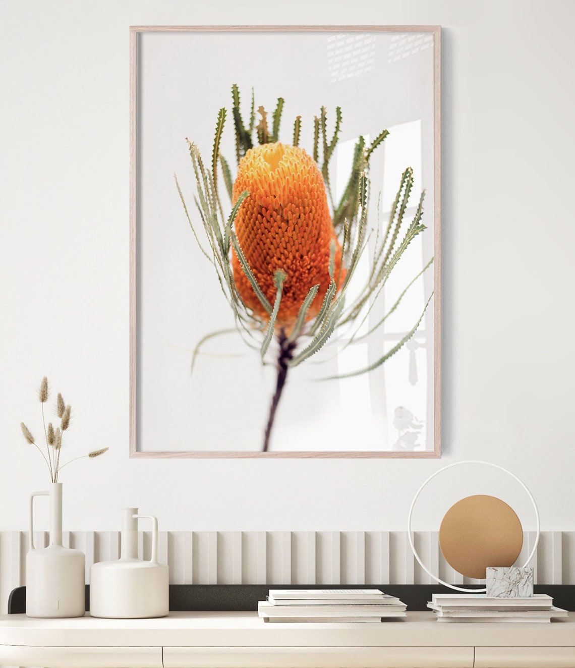 Burnt Orange Banksia Flower Native Australian Botanical Art Poster - Image 3