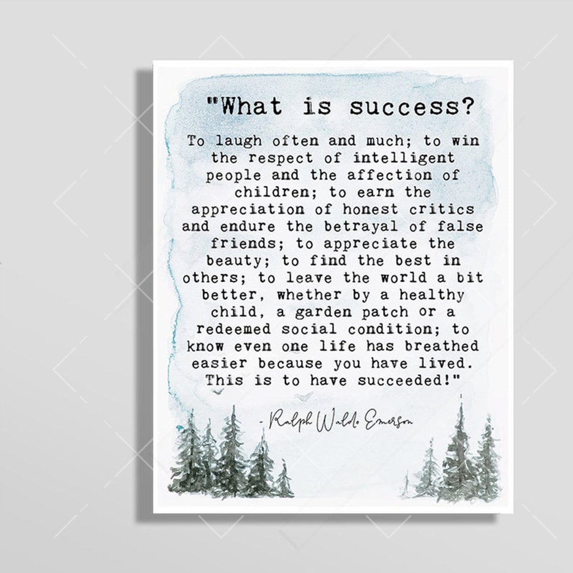 What Is Success? Ralph Waldo Emerson Quote Art Print