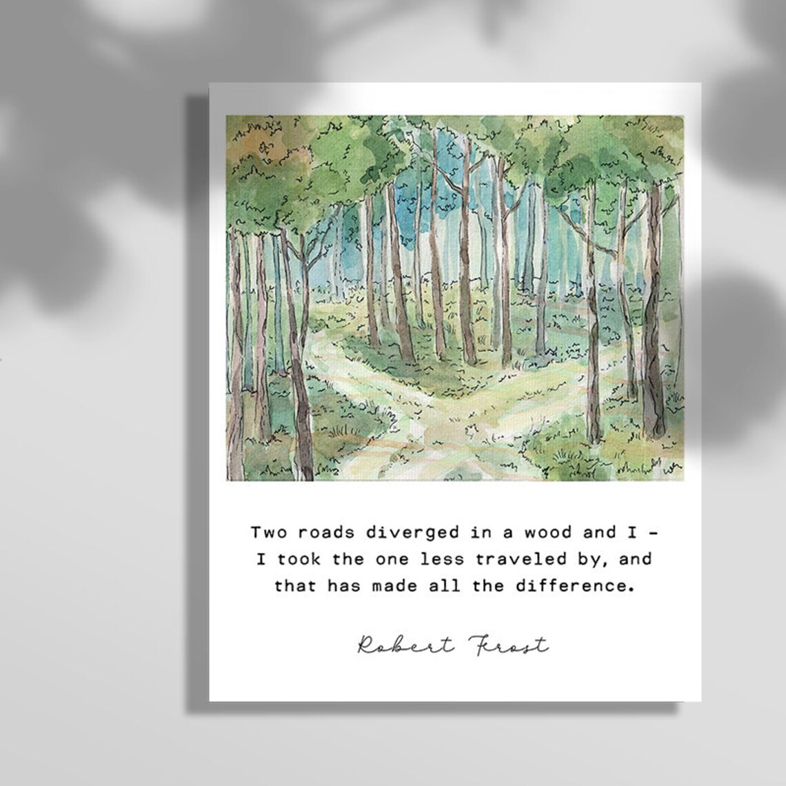 Robert Frost Quote Art Print, Housewarming Gift