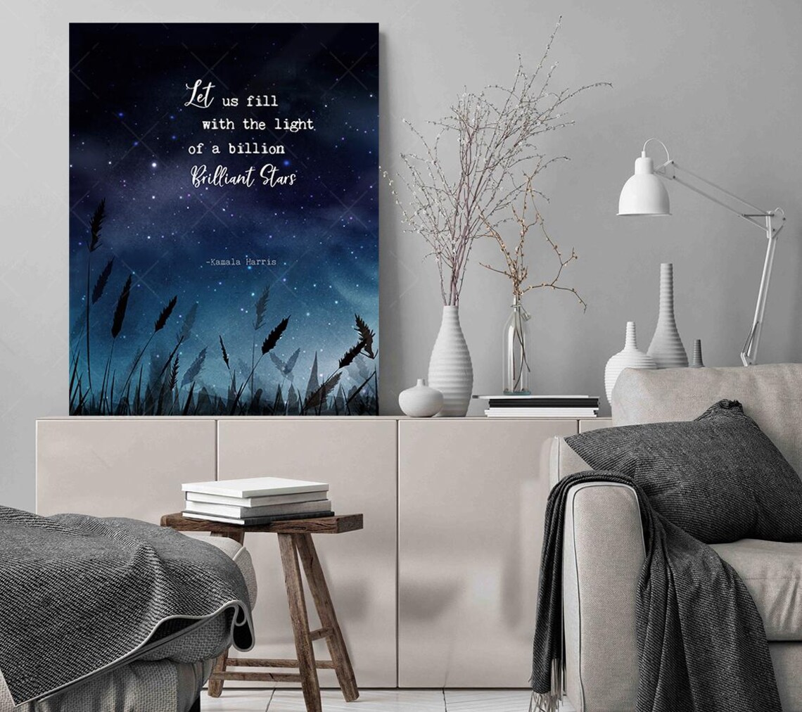 Kamala Harris Billion Brilliant Stars Night Sky Quote Art Poster - Image 3