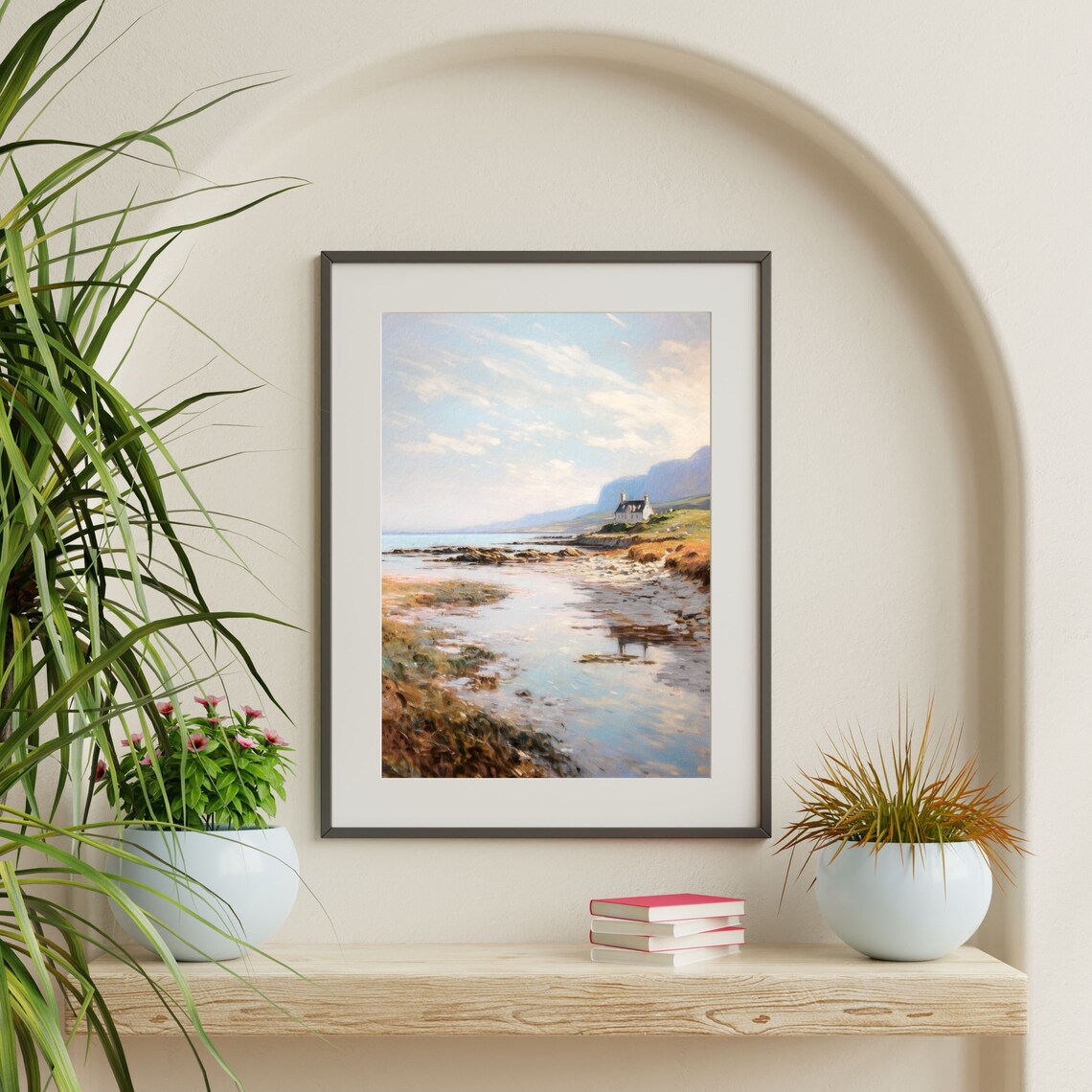 Retro Coastal Seascape Art Print, Ocean Landscape - Image 2