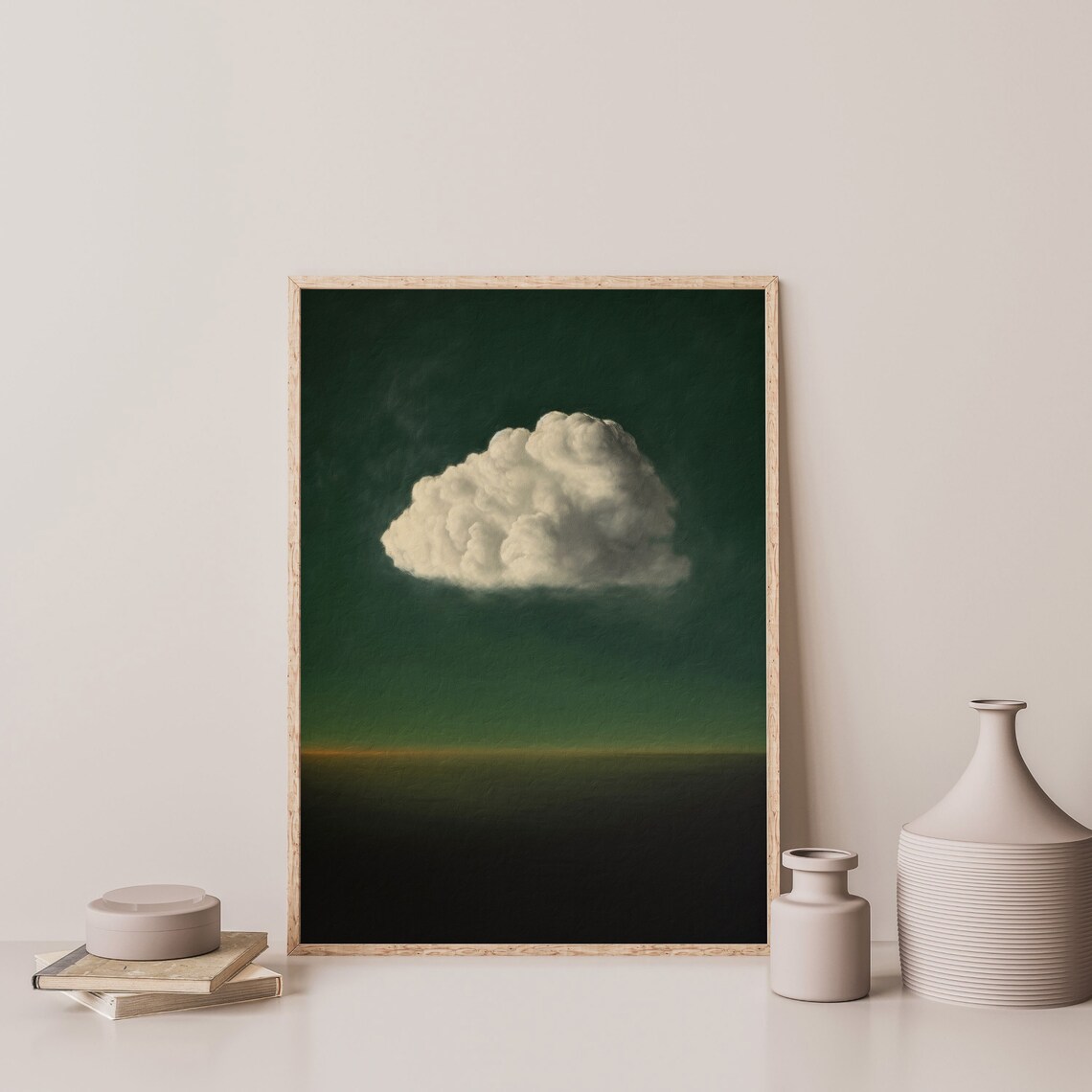 Moody Cloud Minimalist Vintage Abstract Art Print - Image 3