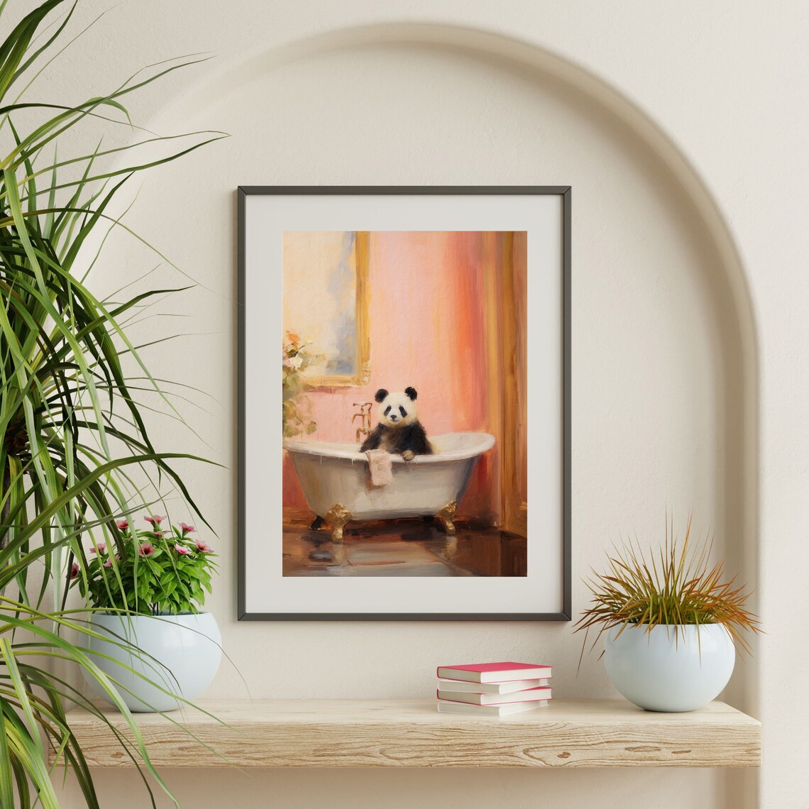Panda Retro Bathroom Art Print, Cute Nursery Decor - Image 2