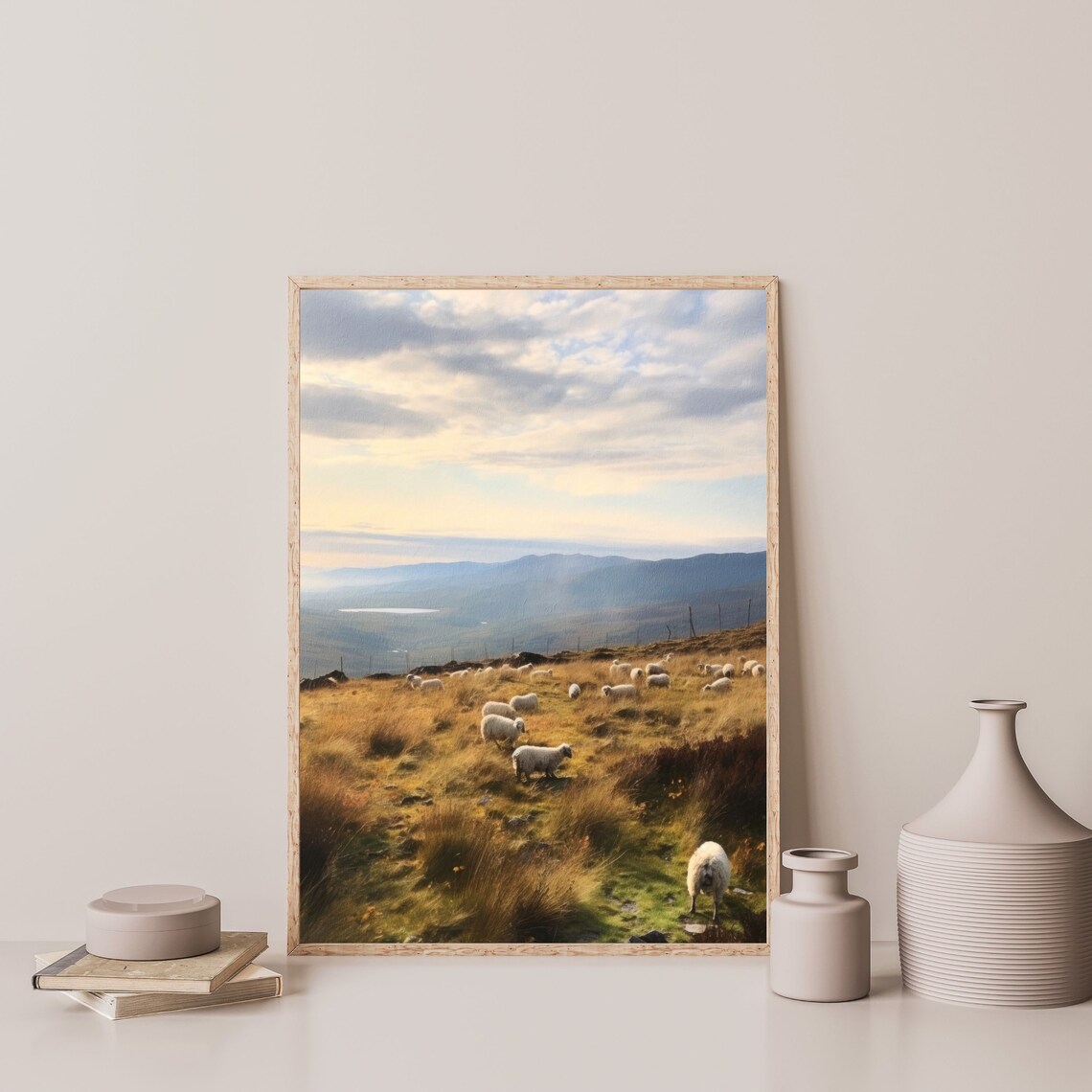 Highland Sheep Vintage Nature Landscape Art Print - Image 3