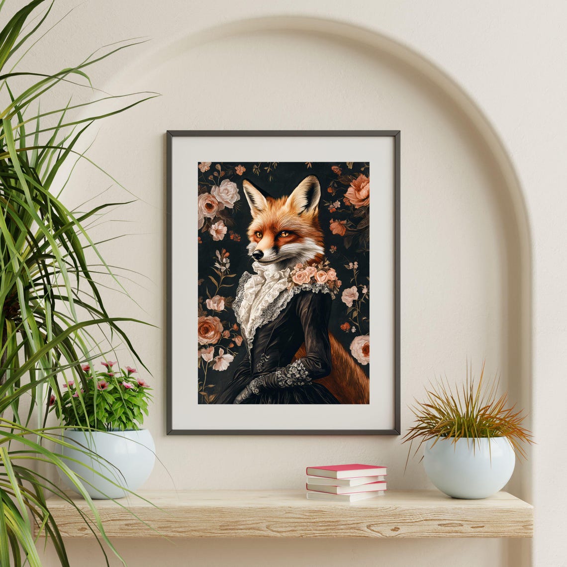 Victorian Fox Painting Vintage Cute Funny Animal Wall Art Antique Dark Moody Home Apartment Decor 1001 - Image 2