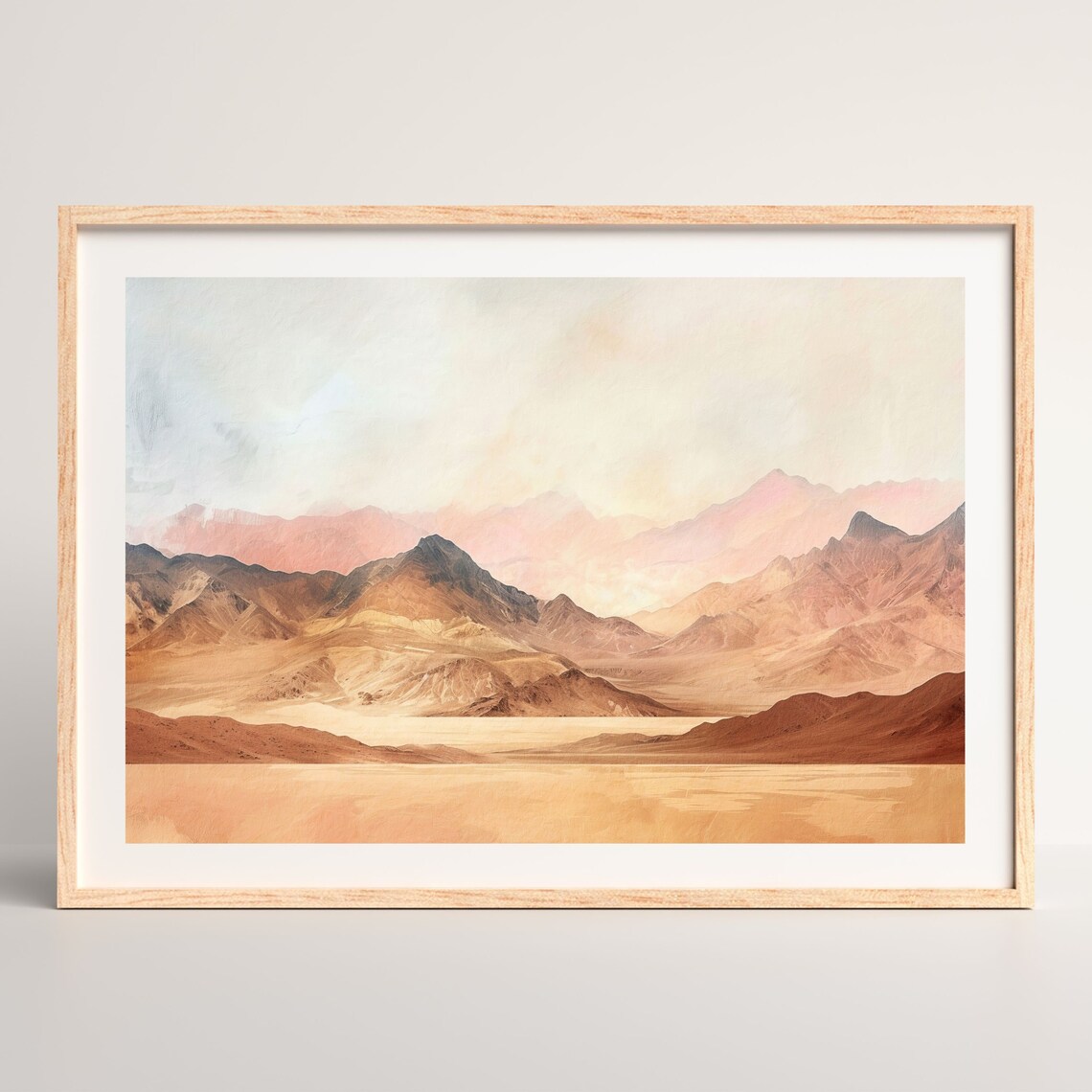 Desert Mountains Retro Boho Landscape Art Print - Image 2