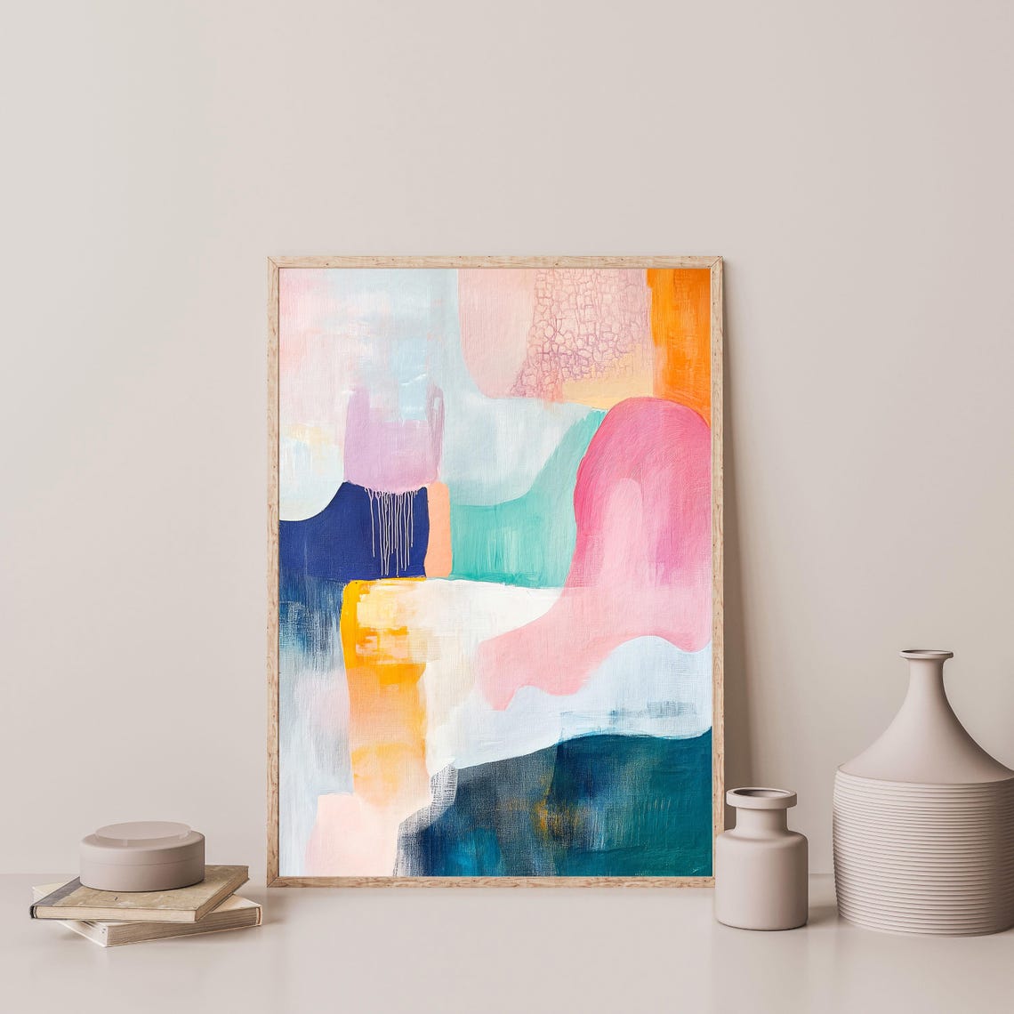 Colorful Abstract Pastel Shapes Modern Eclectic Decor Poster - Image 3