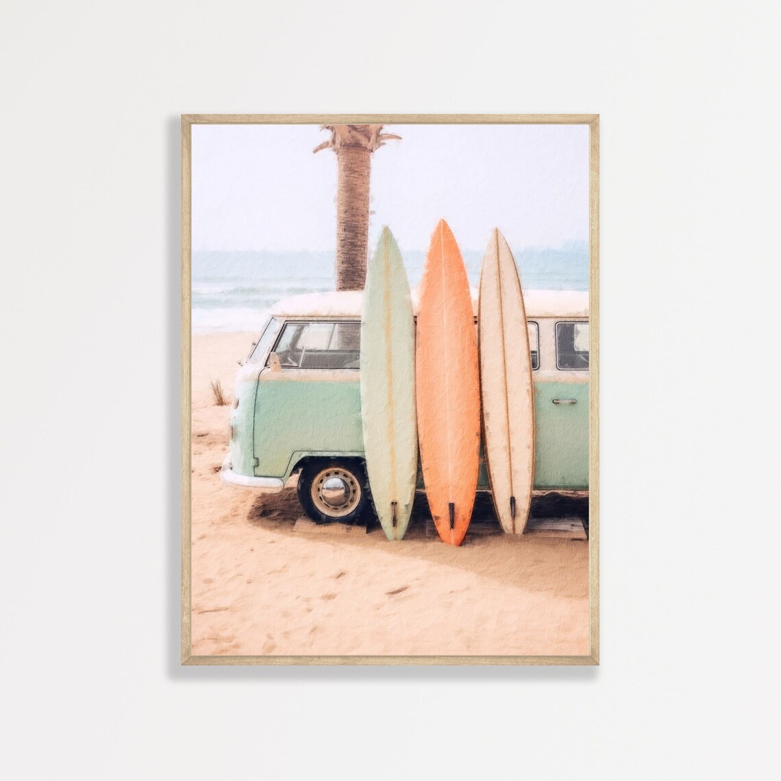 Coastal Surf Retro Pastel Beachy Art Print